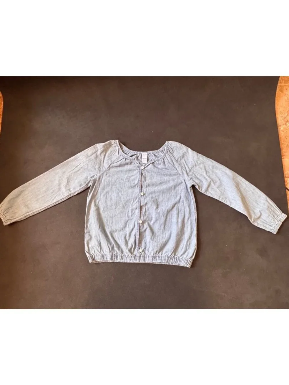 A08102602 Carters Girls Button Front Long Sleeve Denim Shirt